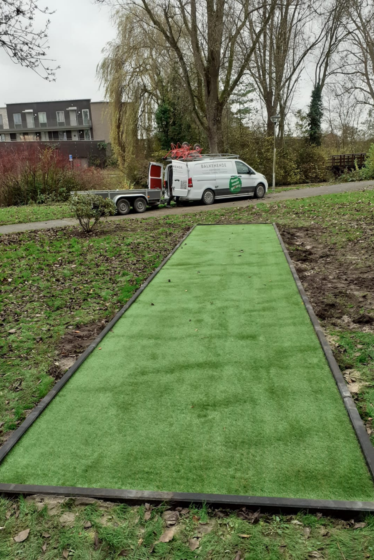 Kunstgras jeu de boules baan